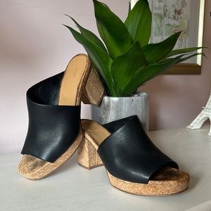 VINCE Cork platforms with leather upper